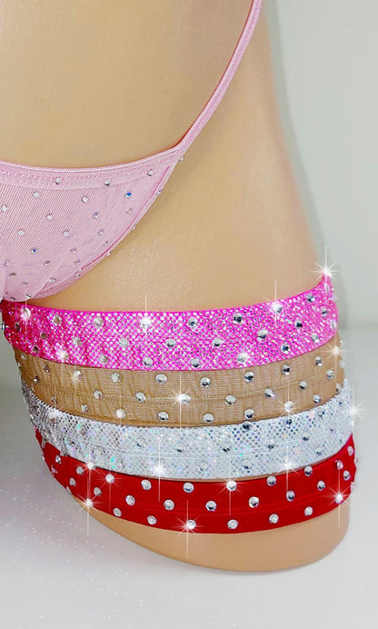RHINESTONE GARTERS - bedazzled with diamonte crystals