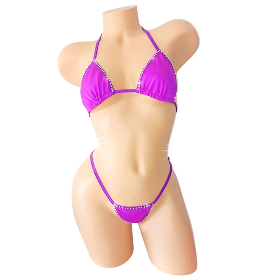 Rhinestone thong g-string Bikini Set - Dozens of colors