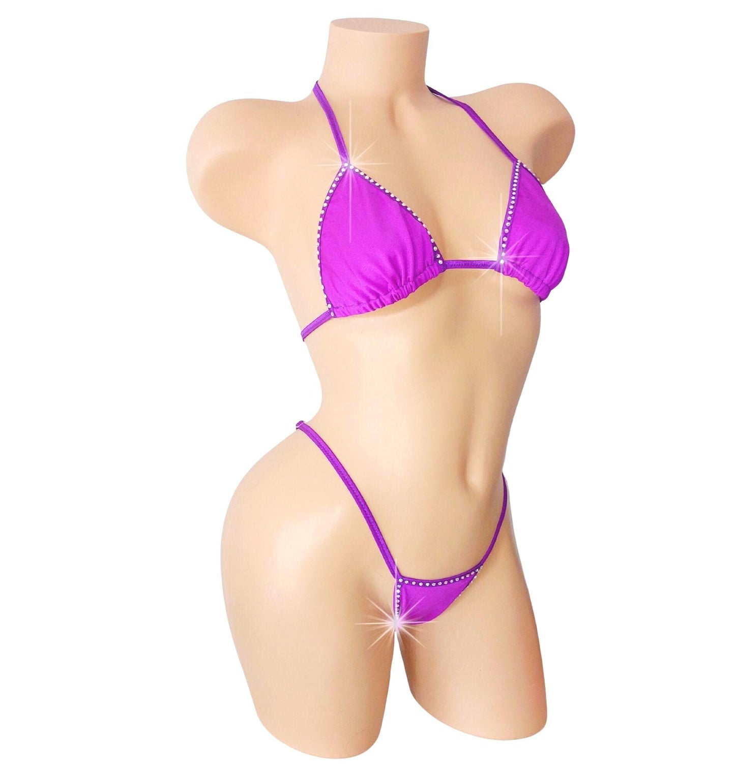 Rhinestone thong g-string Bikini Set - Dozens of colors