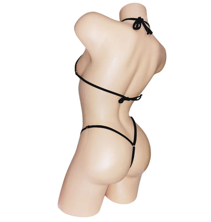 Fluffy Fishnet bikini Set * Adjustable waist Thong * 9 colors including Glow Rave