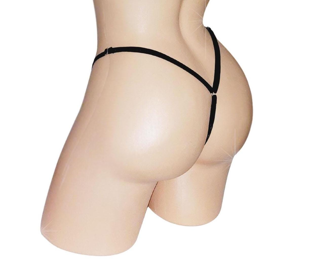 Fluffy Fishnet thong * Adjustable waist straps