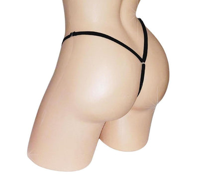 Fluffy Fishnet thong * Adjustable waist straps