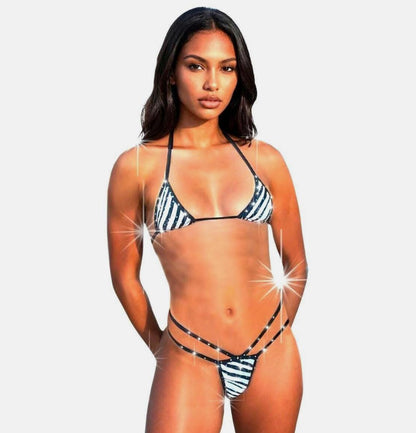 White or Pink Zebra Rhinestone Rave Set – Exotic Dancewear, Pole Dancing