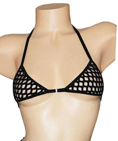 Fluffy Fishnet top * Adjustable ties * 9 colors including Glow Rave