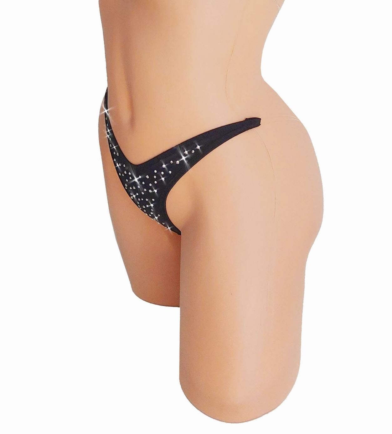 Clear Elastic RHINESTONE panty G-string thong - INVISIBLE!