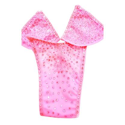Baby Pink mesh Illusion G-string Bikini Set * Hand applied Crystal rhinestones* Five Sizes Mix & Match * Exotic Dancewear Pole Micro