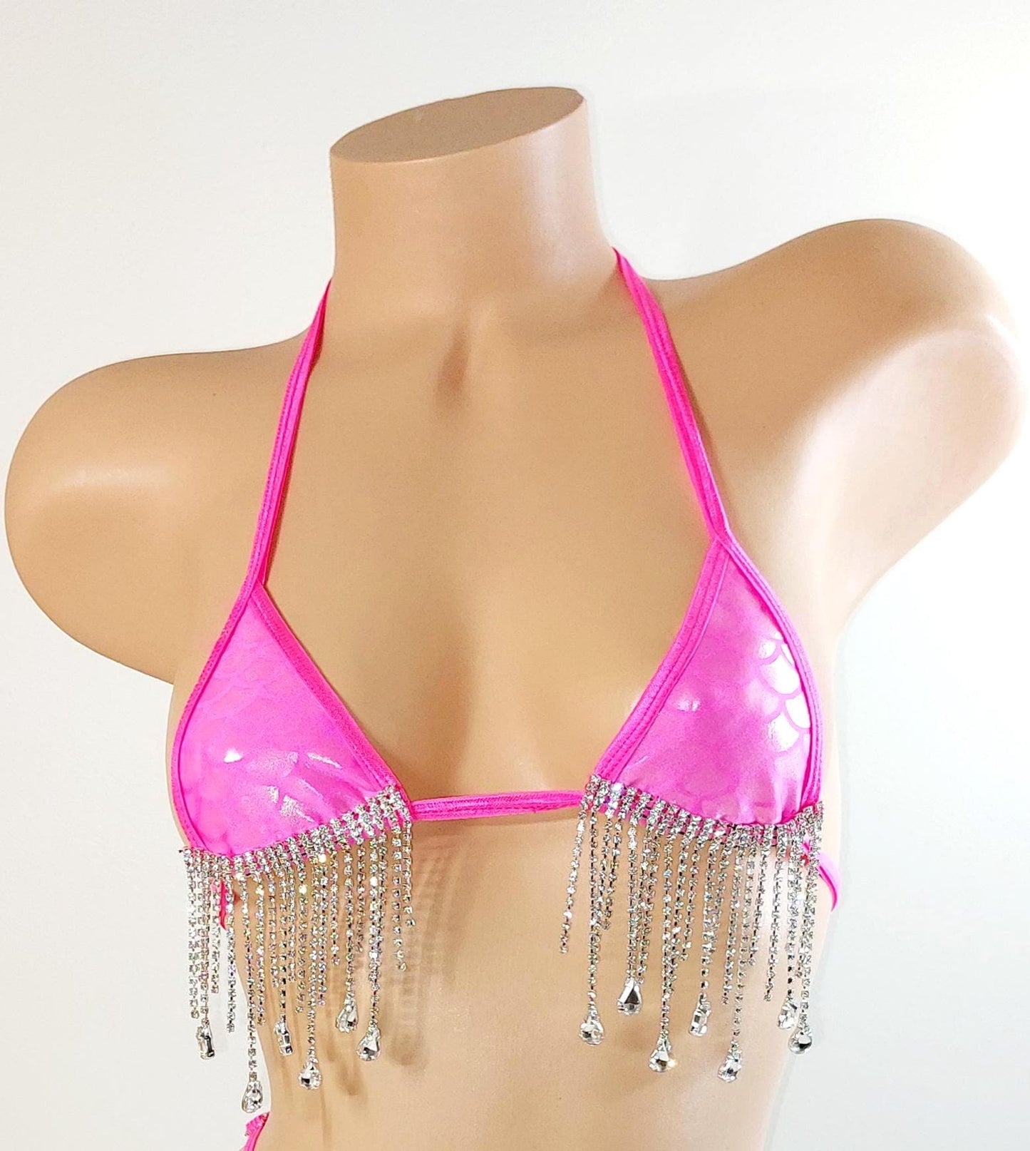 Rhinestone Chain Bikini top - Exotic dancewear, Club fits, Beach babes