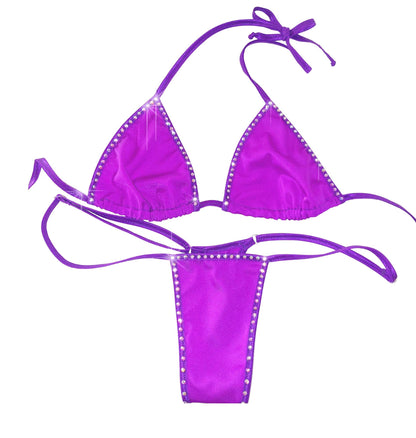 Rhinestone thong g-string Bikini Set - Dozens of colors