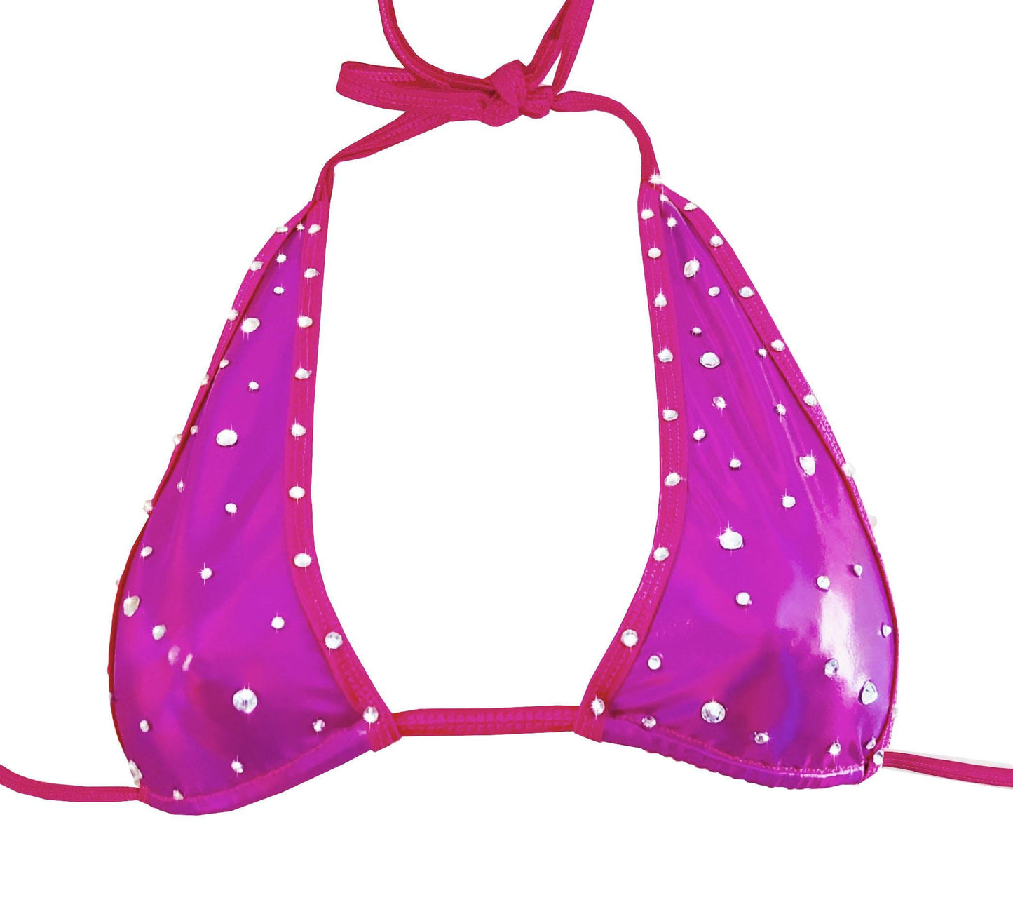 Multisized Crystal Rhinestone Vinyl Halter top - 7 colors!