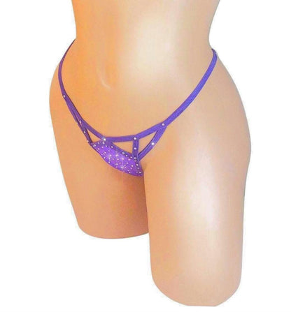 Sparkle Rhinestone Cutout G-string thong with Adjustable waist