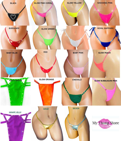 Pink 14 Diamond G-String: Adjustable Exotic Dancewear