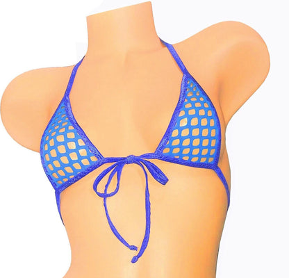 Fishnet Micro Halter top -  many Rave Glow Colors