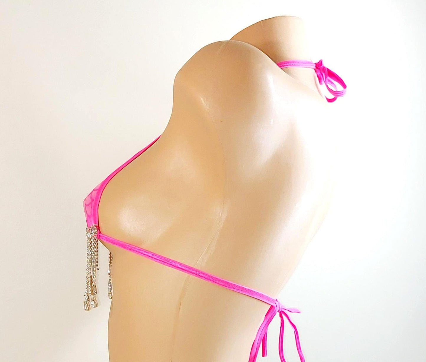 Rhinestone Chain Bikini top - Exotic dancewear, Club fits, Beach babes