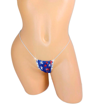 New 4th of July Flag bedazzled rhinestone Cord thong