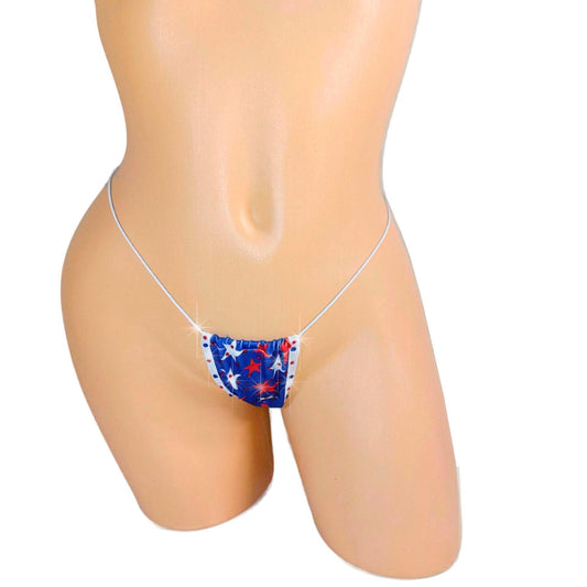 New 4th of July Flag bedazzled rhinestone Cord thong