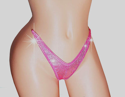 Hologram Thong: Adjustable Clear Elastic, Adjustable Straps - Exotic Dancewear