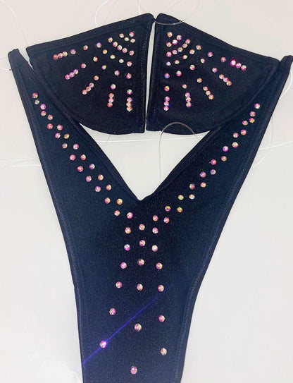 Clear elastic Rhinestone thong G-string  * Lots of Colors!  *  Sizes XS to XL