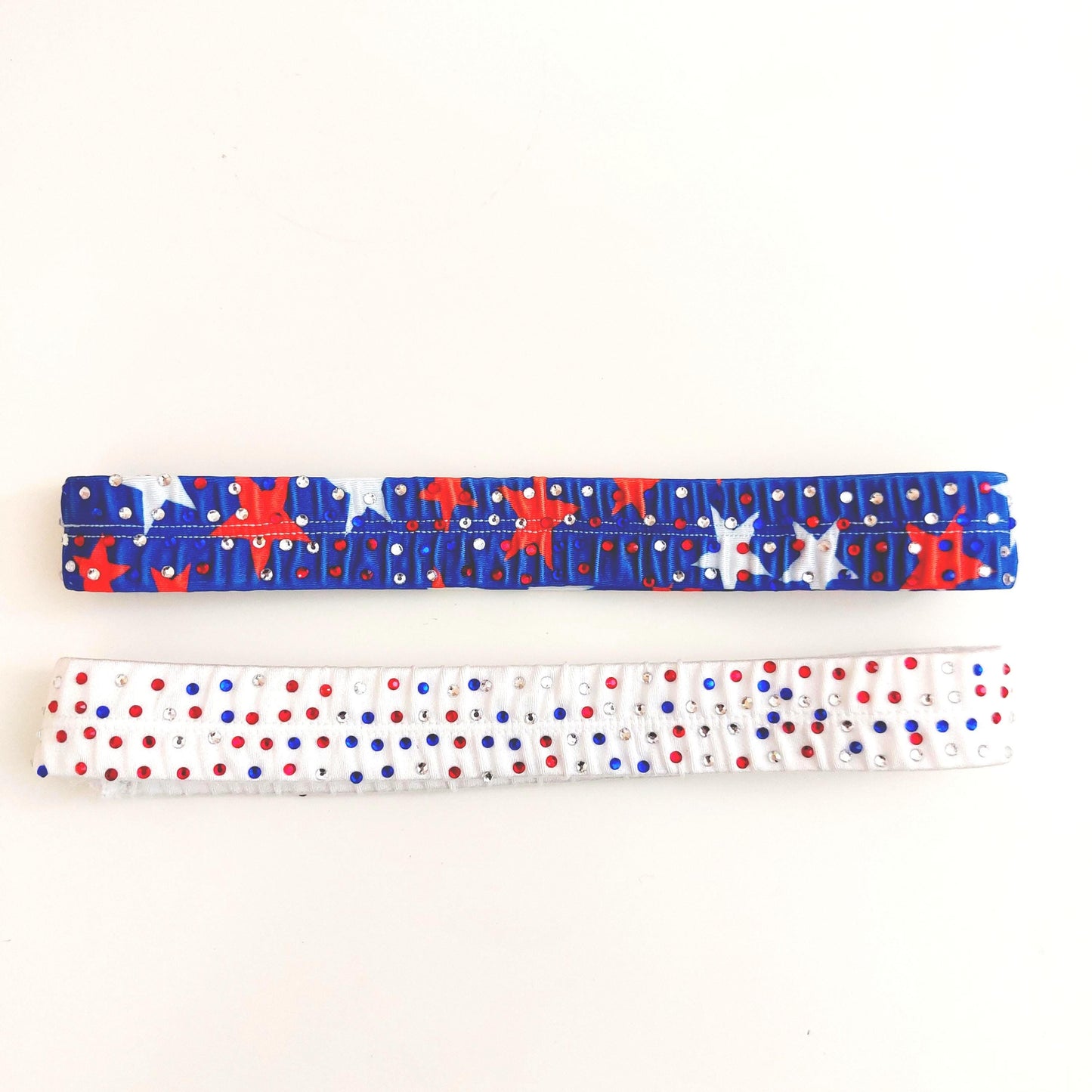 FLAG 4th of July RHINESTONE GARTERS - Red, White & Blue
