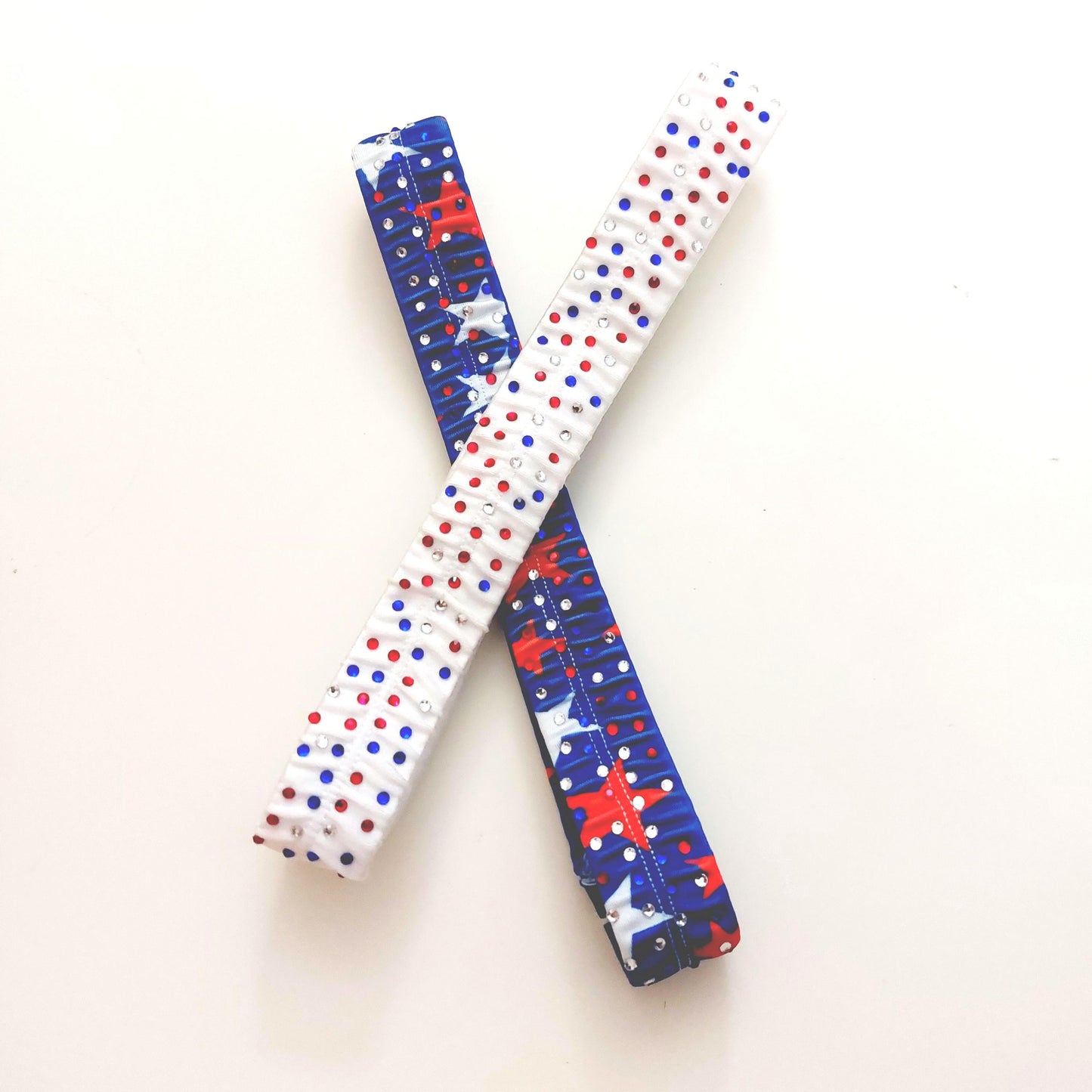 FLAG 4th of July RHINESTONE GARTERS - Red, White & Blue