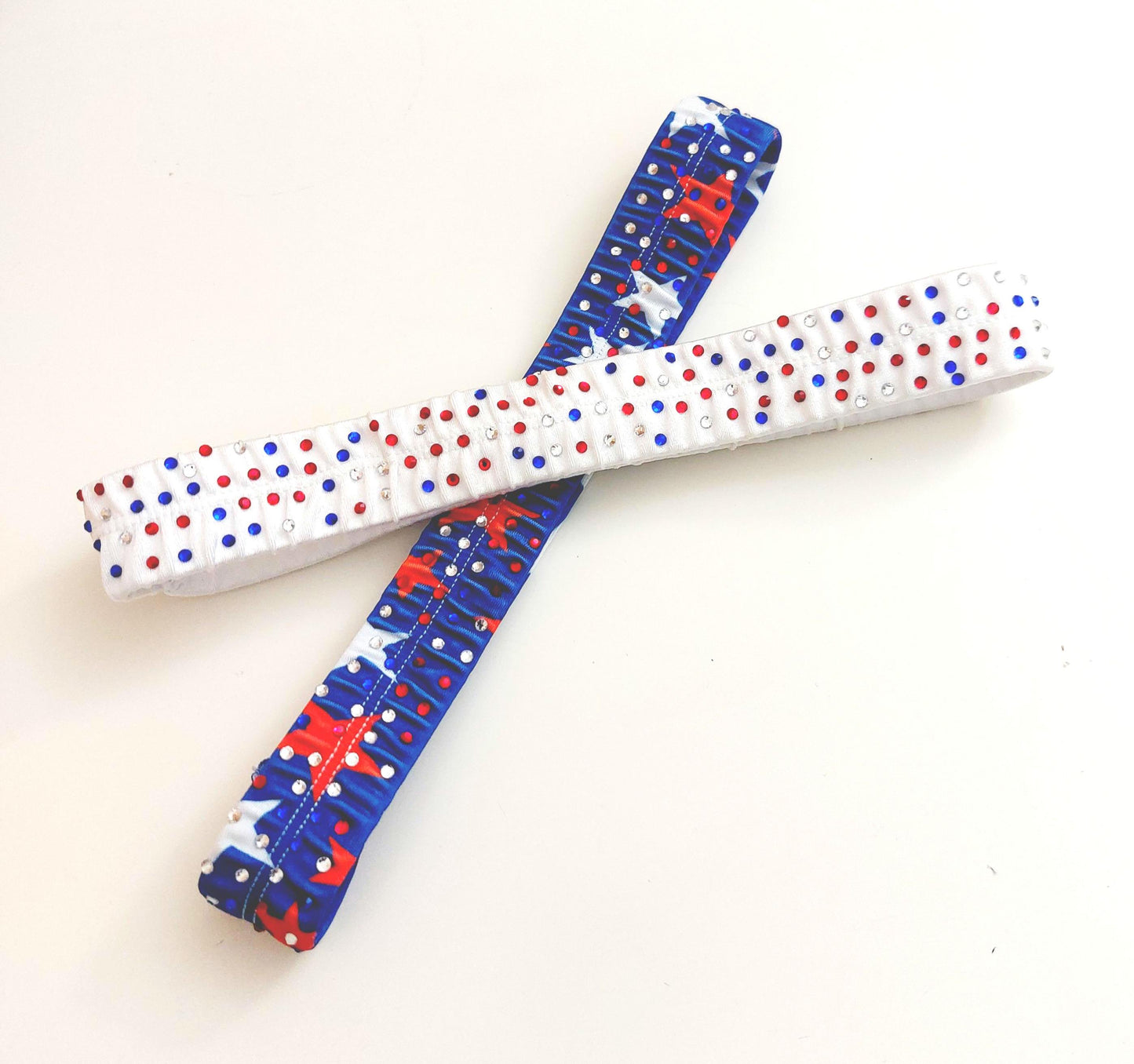 FLAG 4th of July RHINESTONE GARTERS - Red, White & Blue
