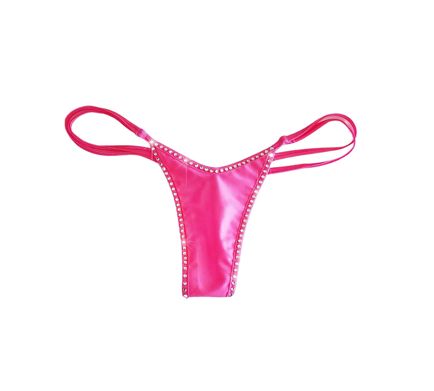 Crystal Rhinestone bedazzled Thong:  *  Adjustable Straps   *  * Exotic Dancewear *