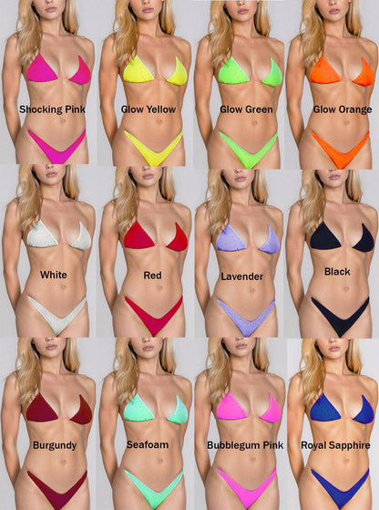 Rhinestone clear elastic Bikini Set -