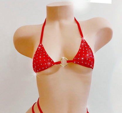 6 Hologram Colors -RHINESTONE bedazzled TOP - All cup sizes AAtoDD