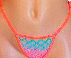 PRIDE Rainbow Fishnet thong - Glows in UV Black Light - 3 trim colors