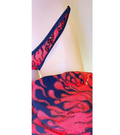 Rhinestone Red Flame Set – Dancer, Rave Outfit * 3 colors!