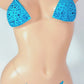 NEW! Cobalt Blue Mesh * Tons of sparkle! with Invisible Clear Illusion elastic bikini- AA to DD, XS to XL - Sexy exotic dancer outfits