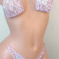 Baby Blush Pink Lace & Rhinestones! Transparent clear elastic straps