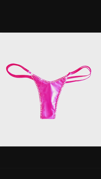 Metallic Purple Zebra Rhinestone Bottom - Straps are adjustable!