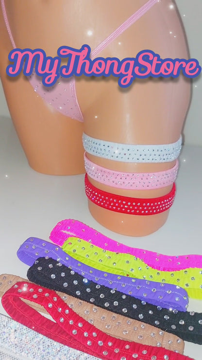 RHINESTONE GARTERS - bedazzled with diamonte crystals