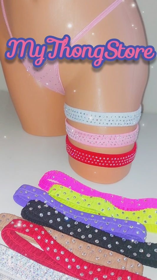 RHINESTONE GARTERS - bedazzled with diamonte crystals