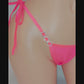 Video of Glow Peach diamond accent tie side thong on a mannequin.