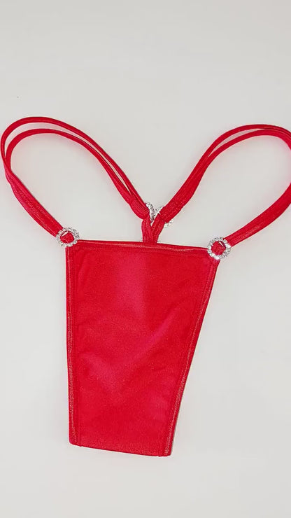 Diamond Thong: Adjustable Strap, Bubblegum Pink color Glows in Black Light