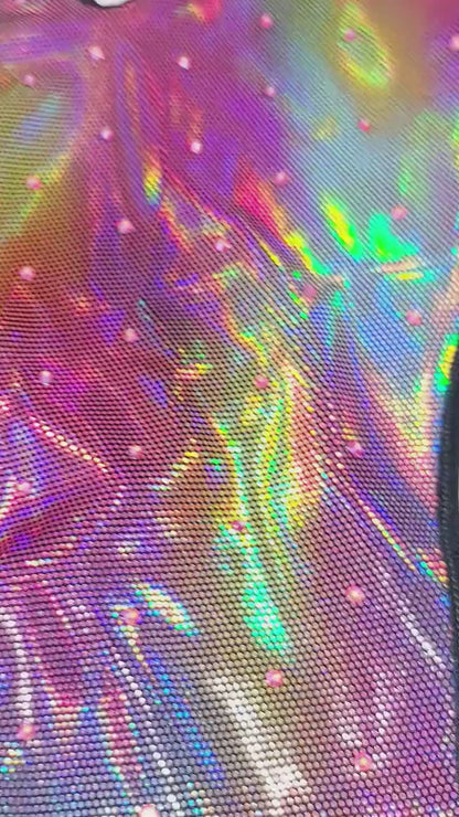 Color Changing Hologram One Piece: Rave Festival Swimsuit