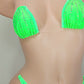 Transparent Clear elastic string thong bikini with original Rhinestone design