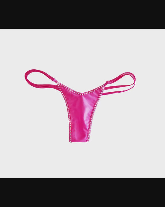 Bedazzled Red Flame with Red Trim G-string