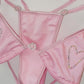 Heart Rhinestone bikini in Baby Pink * New! * Exotic pole dance stripper SW outfits * Ships fast with Tracking