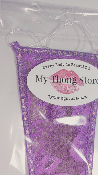 Purple Lace clear elastic ILLUSION thong G-string