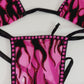 Video of Hot Pink flame bikini with rose colored rhinestones.