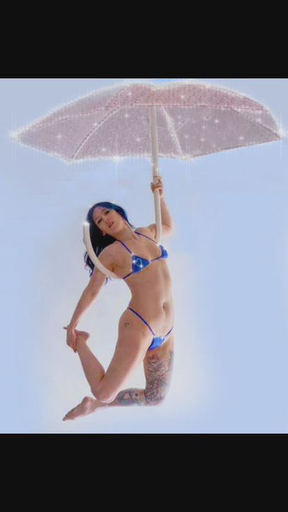 Royal Sapphire Blue Rhinestone Heart bikini *