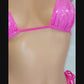 Video of Mermaid Barbie tie bikini in bright pink.