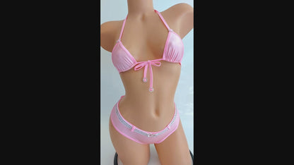 Hotpants booty shorts with Rhinestone belt and top Set - AA cups to DD - Stripper outfits, Exotic Dancewear, Pole Dance Lingerie