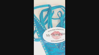 MICRO Lace Bikinis - 13 Lace colors - Sexy dancer stripper thong bikinis - ADJUSTABLE straps