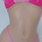 GLOW Rhinestone Heart bikini  *Black Light Reactive!* Adjustable * Hot Pink Coral * New Exotic sexy lingerie bikinis