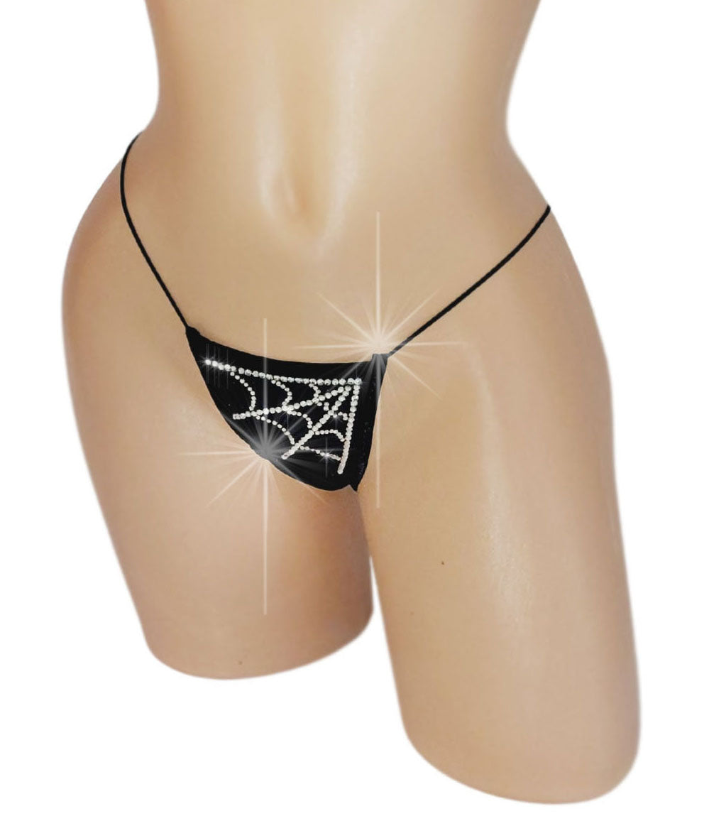 Sparkly Spiderweb Halloween novelty g-string thong.