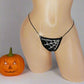 Halloween Spiderweb G-string * bedazzled diamonte Jet Black crystal rhinestones