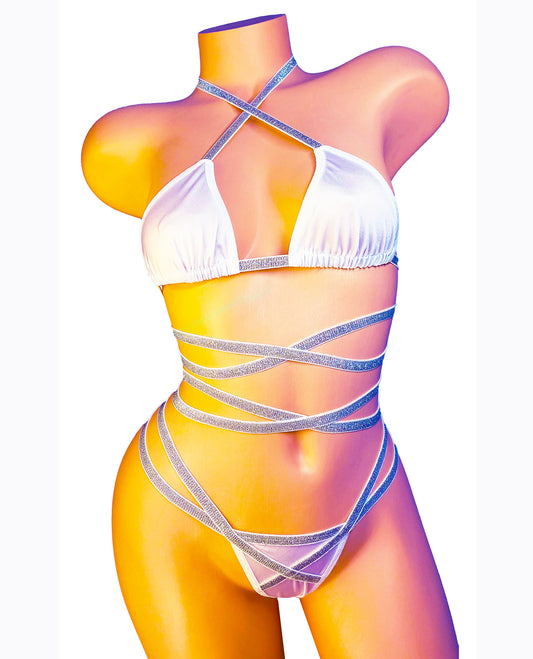 Wedding or Bridal - Works with all cup sizes: Sexy wrap top & Thong~ Great for Bachelorette or EDM Rave